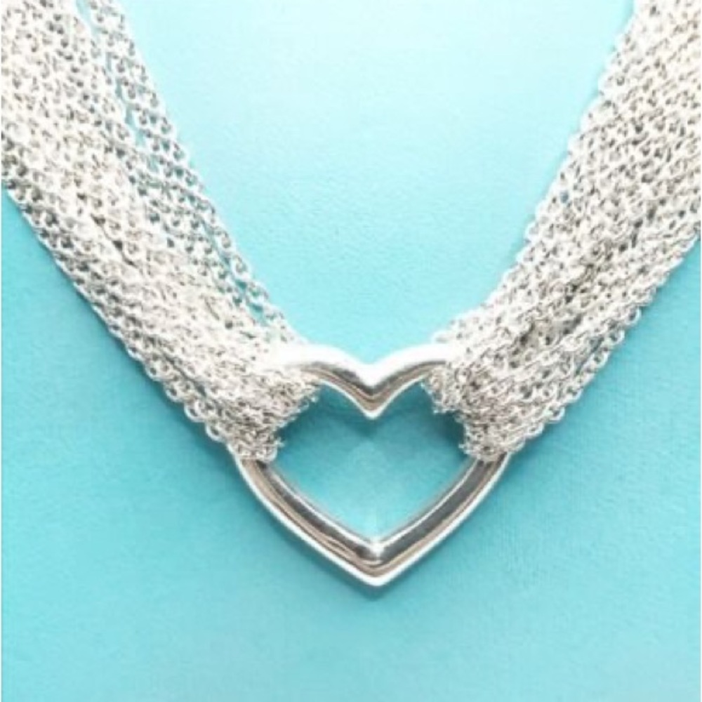 Tiffany & Co. Sterling Silver Heart Multi Chain Necklace - Picture 3 of 15